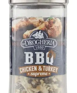 La Drogheria 1880, Linea Macinelli Premium BBQ, Chicken & Turkey, Insaporitore per Piatti a Base di Pollo e Tacchino, Mix Erbe Aromatiche, Spezie e Sale, Sapore Agrumato e Pungente, Formato da 100 gr